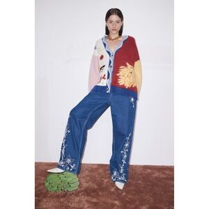 NWT ALEMAIS Adam Lester All Aboard Brushed Jacquard-Knit Cardigan Size XL